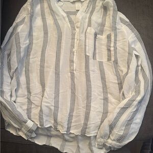 H&M Striped White and Black Blouse